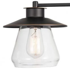 Nate 1-Light Oil Rubbed Bronze Plug-In or Hardwire Wall Sconce with Clear Glass Shade by Globe Electric -Deals Globe Electric Store oil rubbed bronze globe electric wall sconces 51543 c3 1000