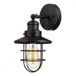 Beaufort 1-Light Oil Rubbed Bronze Sconce by Globe Electric