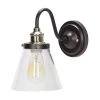 Jackson 1-Light Oil Rubbed Bronze and Antique Brass Wall Sconce Light with Clear Glass Shade by Globe Electric