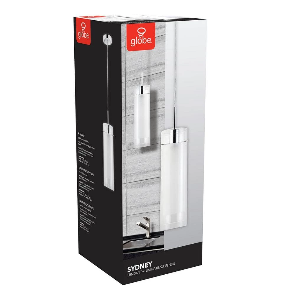 Sydney 1-Light Polished Chrome Clear Glass Hanging Pendant by Globe Electric 6 Sydney 1-Light Polished Chrome Clear Glass Hanging Pendant by Globe Electric - Image 6