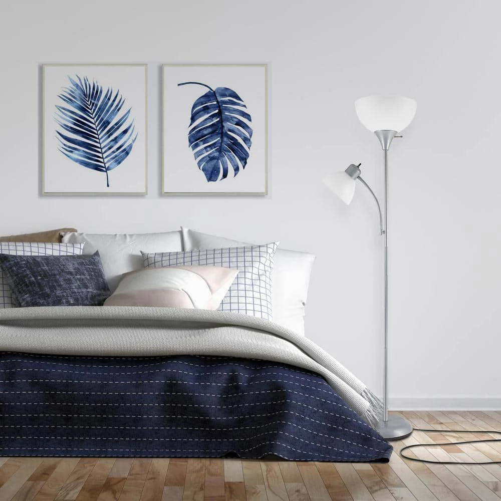 Delilah 72 in. Silver Torchiere Floor Lamp with Adjustable Reading Light by Globe Electric 4 Delilah 72 in. Silver Torchiere Floor Lamp with Adjustable Reading Light by Globe Electric - Image 4