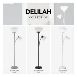Delilah 72 in. Silver Torchiere Floor Lamp with Adjustable Reading Light by Globe Electric 13 Delilah 72 in. Silver Torchiere Floor Lamp with Adjustable Reading Light by Globe Electric -Deals Globe Electric Store silver globe electric floor lamps 67134 76 1000