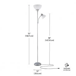Delilah 72 in. Silver Torchiere Floor Lamp with Adjustable Reading Light by Globe Electric 12 Delilah 72 in. Silver Torchiere Floor Lamp with Adjustable Reading Light by Globe Electric -Deals Globe Electric Store silver globe electric floor lamps 67134 fa 1000