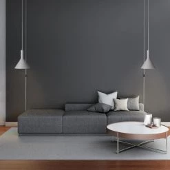 1-Light Soft Matte Gray Plug-In Pendant with Designer Gray Fabric Cord, Vintage LED Bulb Included by Globe Electric -Deals Globe Electric Store soft matte gray globe electric chandeliers 61017 c3 1000