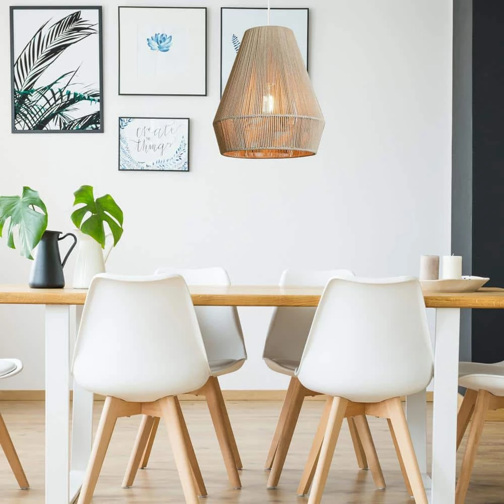 Grant 1-Light Twine and Matte White Pendant Lighting by Globe Electric 4 Grant 1-Light Twine and Matte White Pendant Lighting by Globe Electric - Image 4