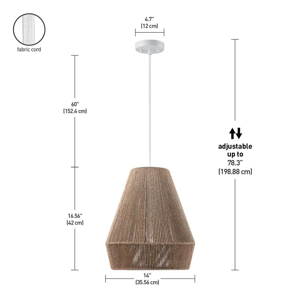 Grant 1-Light Twine and Matte White Pendant Lighting by Globe Electric 7 Grant 1-Light Twine and Matte White Pendant Lighting by Globe Electric - Image 7