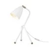 Aiden 16 in. Matte White Desk Lamp with Antique Brass Accents by Globe Electric