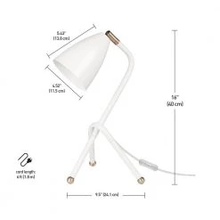 Aiden 16 in. Matte White Desk Lamp with Antique Brass Accents by Globe Electric -Deals Globe Electric Store white and antique brass accents globe electric desk lamps 67336 fa 1000