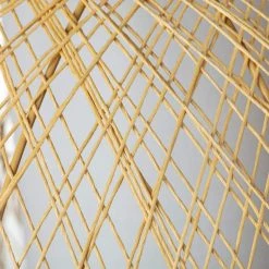 1-Light White Pendant with Natural Rattan Shade and Designer White Cloth Cord, Vintage Incandescent Bulb Included by Globe Electric -Deals Globe Electric Store white globe electric chandeliers 61014 1f 1000