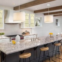 Sutton 1-Light White Fabric Shade Plug-In or Hardwire Pendant Lighting with 15 ft. Cord by Globe Electric -Deals Globe Electric Store white globe electric chandeliers 61111 31 1000