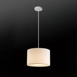 Sutton 1-Light White Fabric Shade Plug-In or Hardwire Pendant Lighting with 15 ft. Cord by Globe Electric -Deals Globe Electric Store white globe electric chandeliers 61111 44 1000