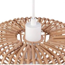 1-Light White Plug-In or Hardwired Shaded Pendant Lighting with Rattan Shade by Globe Electric -Deals Globe Electric Store white globe electric chandeliers 91002872 44 1000