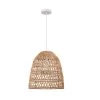 2-Light White Chandelier with Bamboo Shade by Globe Electric