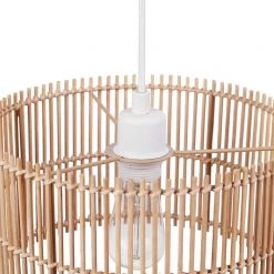 1-Light White Shaded Pendant Lighting with Natural Bamboo Shade by Globe Electric 15 1-Light White Shaded Pendant Lighting with Natural Bamboo Shade by Globe Electric -Deals Globe Electric Store white globe electric chandeliers 91002875 44 1000