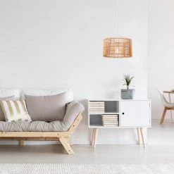 1-Light White Shaded Pendant Lighting with Natural Bamboo Shade by Globe Electric 13 1-Light White Shaded Pendant Lighting with Natural Bamboo Shade by Globe Electric -Deals Globe Electric Store white globe electric chandeliers 91002875 4f 1000