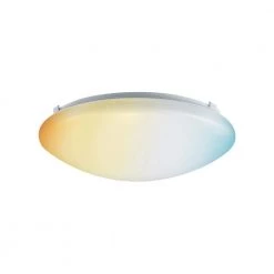 11 in. Dimmable Selectable Integrated LED Puff Flush Mount Light with Adjustable Color Temperature DuoBright Technology by Globe Electric