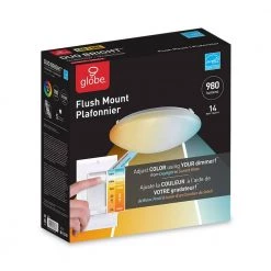 11 in. Dimmable Selectable Integrated LED Puff Flush Mount Light with Adjustable Color Temperature DuoBright Technology by Globe Electric -Deals Globe Electric Store white globe electric flush mount lights 60733 fa 1000