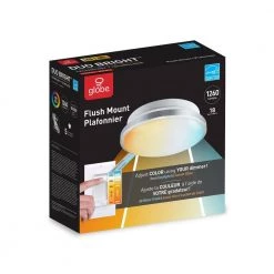 14 in. Dimmable Selectable LED Integrated Flush Mount Light with Adjustable Color Temperature DuoBright Technology by Globe Electric -Deals Globe Electric Store white globe electric flush mount lights 60790 fa 1000
