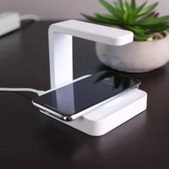 UV-C Light 7 in. White Disinfecting Wireless Charging Hub Lamp with Micro USB Cable Included by Globe Electric -Deals Globe Electric Store white globe electric lamp bases 60055 31 1000