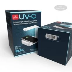 UV-C Light 7 in. White Disinfecting Wireless Charging Hub Lamp with Micro USB Cable Included by Globe Electric -Deals Globe Electric Store white globe electric lamp bases 60055 76 1000