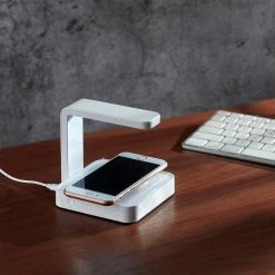 UV-C Light 7 in. White Disinfecting Wireless Charging Hub Lamp with Micro USB Cable Included by Globe Electric -Deals Globe Electric Store white globe electric lamp bases 60055 c3 1000