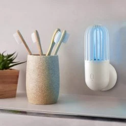 UV-C Light 5.9 in White Disinfecting 360-Degree Portable Rechargeable Lamp Micro USB Cable Included by Globe Electric 21 UV-C Light 5.9 in White Disinfecting 360-Degree Portable Rechargeable Lamp Micro USB Cable Included by Globe Electric -Deals Globe Electric Store white globe electric lamp bases 66468 31 1000