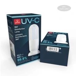 UV-C Light 5.9 in White Disinfecting 360-Degree Portable Rechargeable Lamp Micro USB Cable Included by Globe Electric 20 UV-C Light 5.9 in White Disinfecting 360-Degree Portable Rechargeable Lamp Micro USB Cable Included by Globe Electric -Deals Globe Electric Store white globe electric lamp bases 66468 76 1000