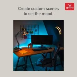 16.4 ft. LED Multi-Color Strip Light Color Changing RGB No Hub Required Voice Activated, Wi-Fi Smart by Globe Electric -Deals Globe Electric Store white globe electric led strip lights 50053 44 1000