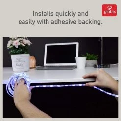 16.4 ft. LED Multi-Color Strip Light Color Changing RGB No Hub Required Voice Activated, Wi-Fi Smart by Globe Electric -Deals Globe Electric Store white globe electric led strip lights 50053 4f 1000