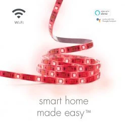 16.4 ft. LED Multi-Color Strip Light Color Changing RGB No Hub Required Voice Activated, Wi-Fi Smart by Globe Electric -Deals Globe Electric Store white globe electric led strip lights 50053 c3 1000