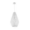 Penelope 1-Light Pendant Light, White Spun Rope Shade, White Cloth Cord by Globe Electric