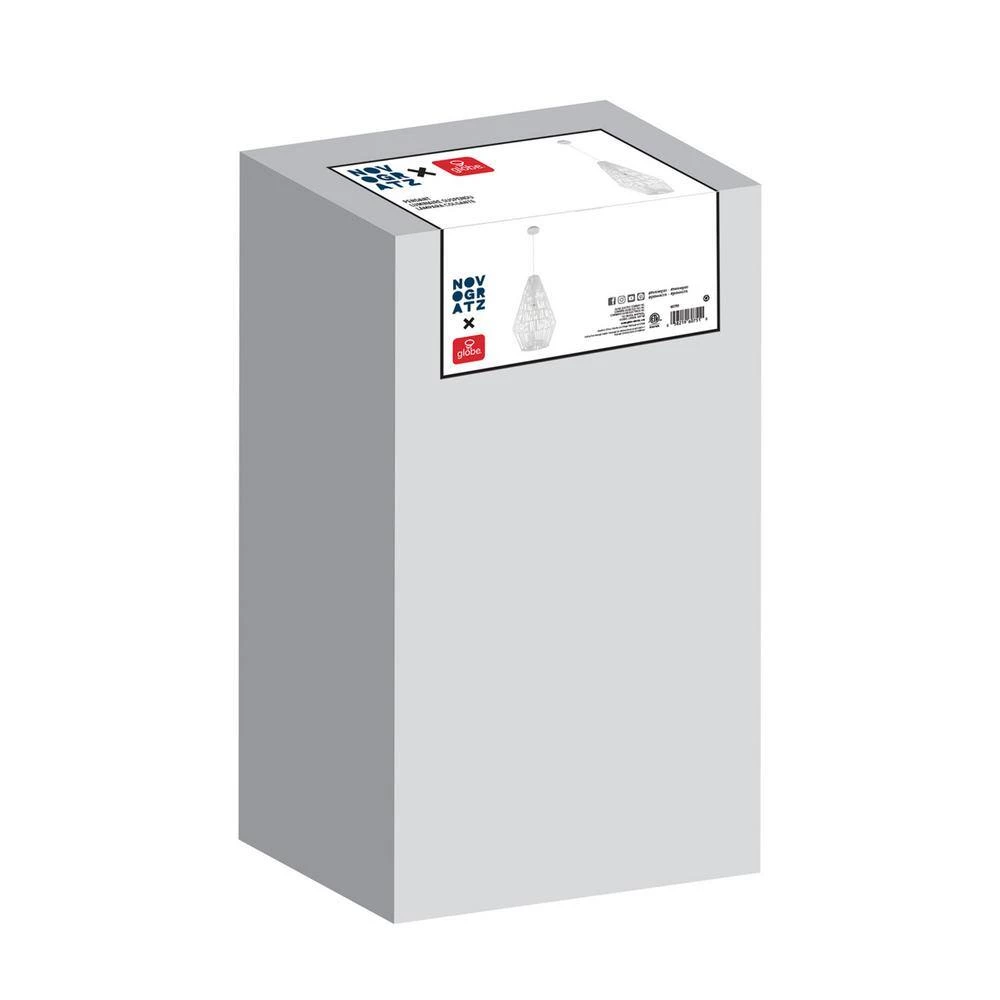 Penelope 1-Light Pendant Light, White Spun Rope Shade, White Cloth Cord by Globe Electric 7 Penelope 1-Light Pendant Light, White Spun Rope Shade, White Cloth Cord by Globe Electric - Image 7