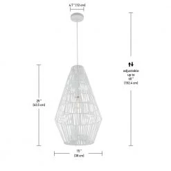 Penelope 1-Light Pendant Light, White Spun Rope Shade, White Cloth Cord by Globe Electric 12 Penelope 1-Light Pendant Light, White Spun Rope Shade, White Cloth Cord by Globe Electric -Deals Globe Electric Store white globe electric pendant lights 60751 fa 1000