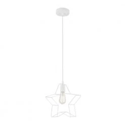 Leo 1-Light Star Pendant Light, White by Globe Electric