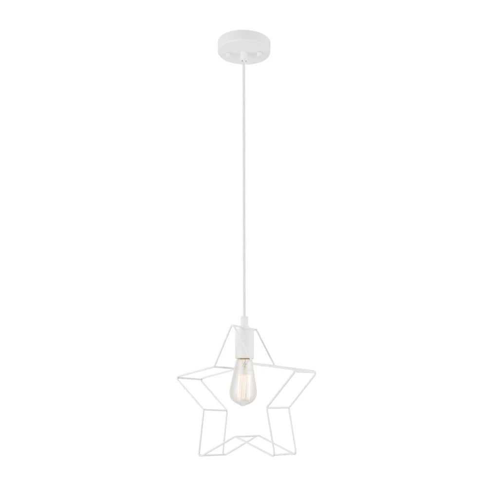 Leo 1-Light Star Pendant Light, White by Globe Electric 1 Leo 1-Light Star Pendant Light, White by Globe Electric