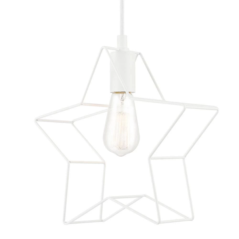 Leo 1-Light Star Pendant Light, White by Globe Electric 3 Leo 1-Light Star Pendant Light, White by Globe Electric - Image 3