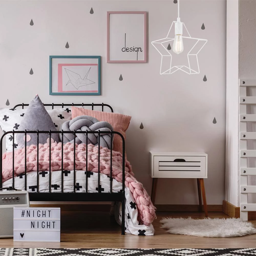 Leo 1-Light Star Pendant Light, White by Globe Electric 2 Leo 1-Light Star Pendant Light, White by Globe Electric - Image 2