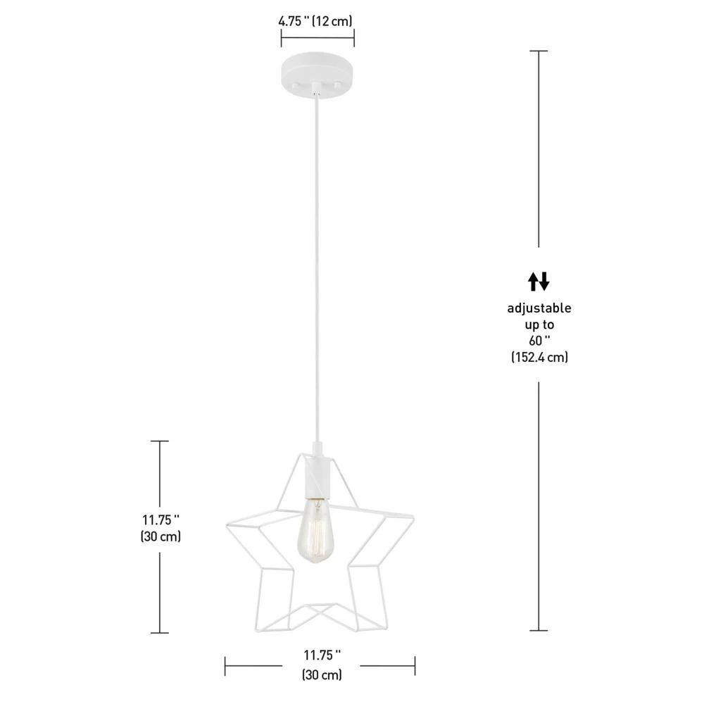 Leo 1-Light Star Pendant Light, White by Globe Electric 6 Leo 1-Light Star Pendant Light, White by Globe Electric - Image 6