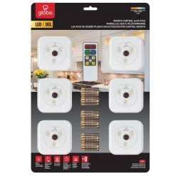 LED White Under Cabinet Puck (6-Pack) by Globe Electric -Deals Globe Electric Store white globe electric puck lights 26044 1f 1000