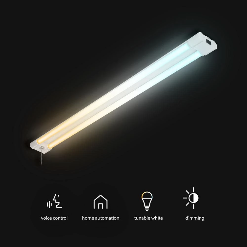 Wi-Fi Smart 4 ft. 42-Watt Linkable LED White Shop Light, No Hub Required, Voice Activated by Globe Electric 6 Wi-Fi Smart 4 ft. 42-Watt Linkable LED White Shop Light, No Hub Required, Voice Activated by Globe Electric - Image 6