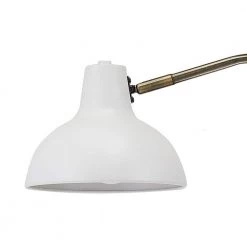 Elon 1-Light Matte White and Antique Brass Plug-In or Hardwire Wall Sconce LED Bulb Included by Globe Electric -Deals Globe Electric Store white with brass accents globe electric wall lamps 51402 c3 1000