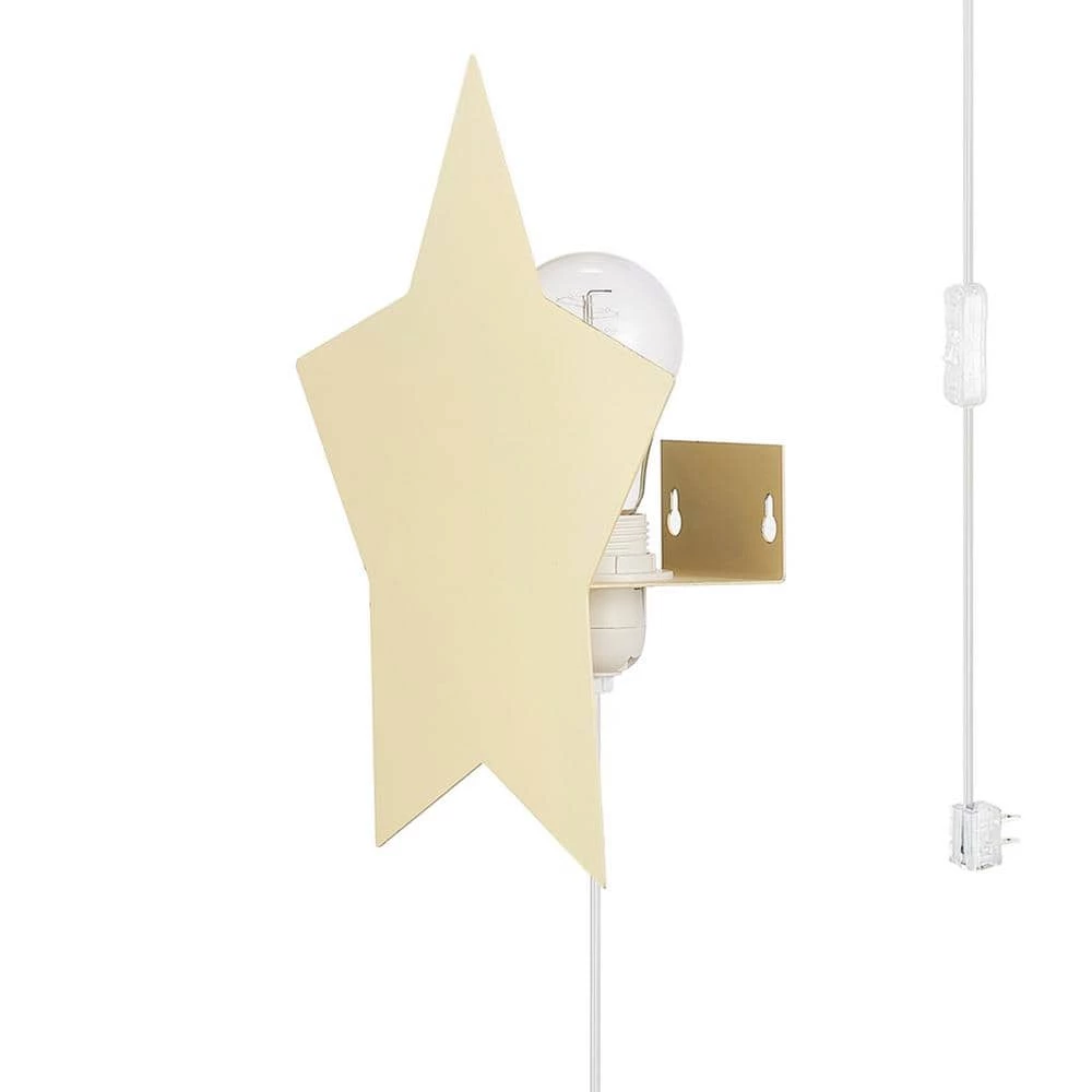 Stella 1-Light Yellow Star Shaped Plug-In Wall Sconce by Globe Electric 6 Stella 1-Light Yellow Star Shaped Plug-In Wall Sconce by Globe Electric - Image 6