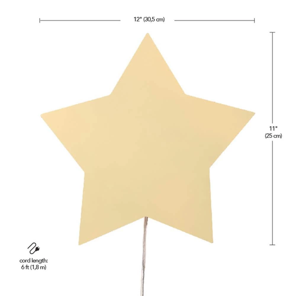 Stella 1-Light Yellow Star Shaped Plug-In Wall Sconce by Globe Electric 4 Stella 1-Light Yellow Star Shaped Plug-In Wall Sconce by Globe Electric - Image 4