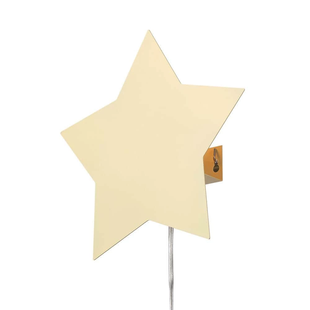 Stella 1-Light Yellow Star Shaped Plug-In Wall Sconce by Globe Electric 1 Stella 1-Light Yellow Star Shaped Plug-In Wall Sconce by Globe Electric
